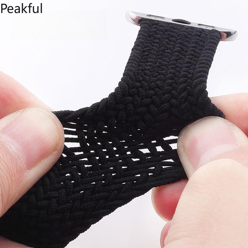 iWatch Braided Band | TikTok Viral Metal-Head Nylon Strap | Stylish Elastic Solo Loop Wristband for Apple Watch | Breathable Comfortable Adjustable Band for Men Gym Daily Wear