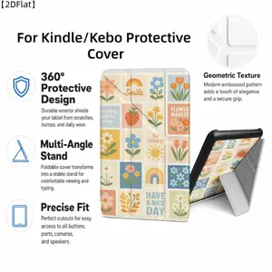 For Kindle/Kobo/Tolino Case, with stand Flower Market Smile Have A Nice Day for New Kindle 11Th 2019, for Kindle 11th Generation Case for Kindle 11Th (2022/2024), 6-Inch, 7-Inch Kindle Paperwhite 12Th Generation 2024 Vision Color (2024) /Vision 6 (2021）/S