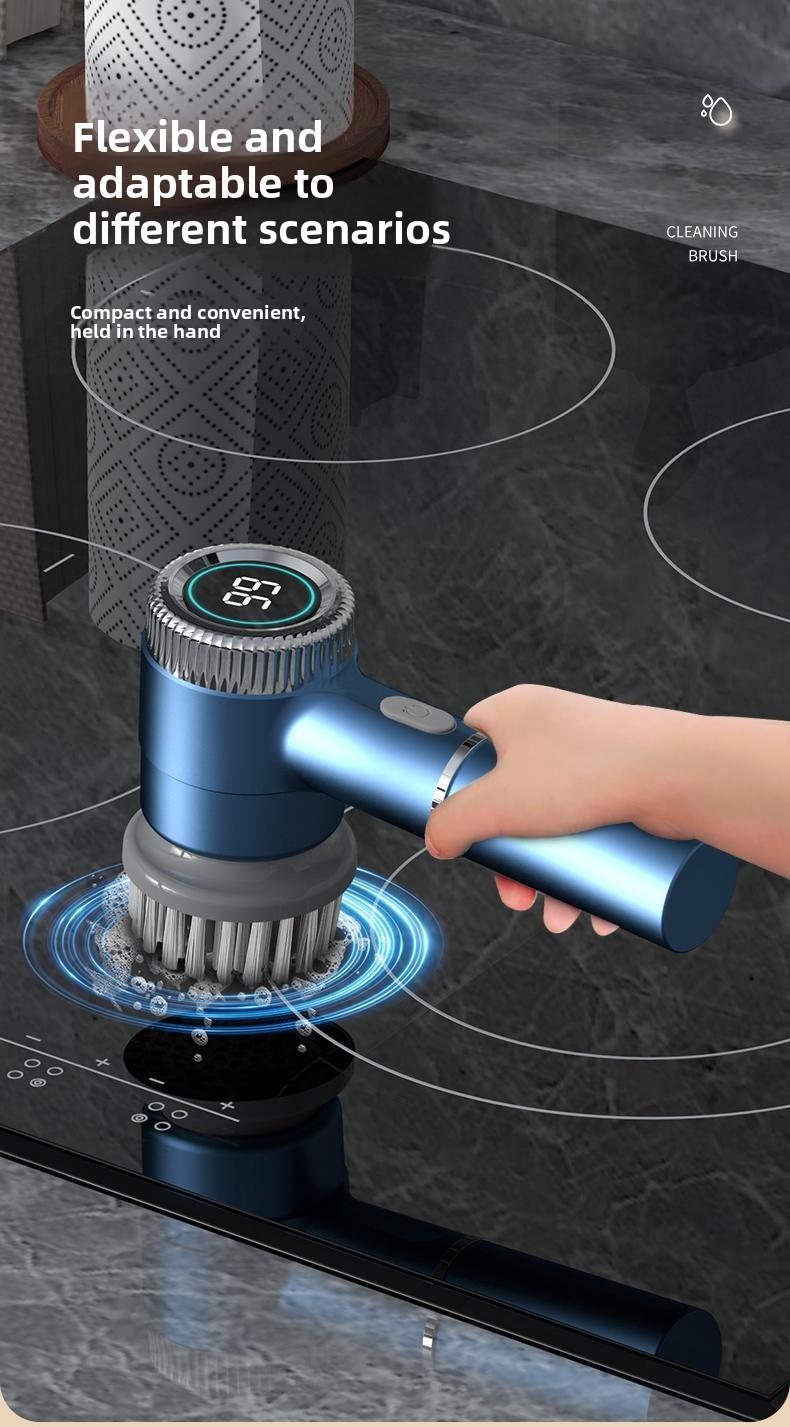 Multi - Function Kitchen Electric Cleaning Brush Wireless Automatic Scrubber for Dishes Pots and Pans Rechargeable Household Cleaning Tool
