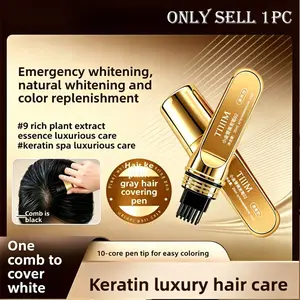 Portable gray hair concealer pen, waterproof long-lasting color, fits men and women for daily hair touch-up