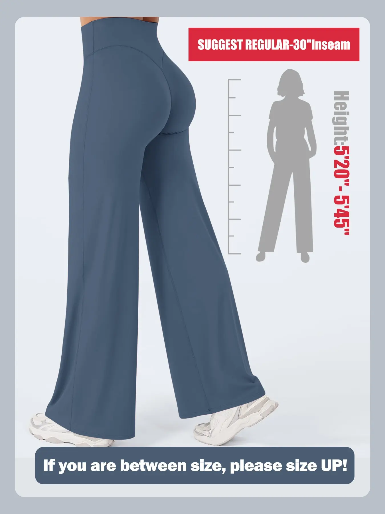 30" Inseam Loose-Fit Casual Straight Leg Yoga Pants for Women (Fits Heights 5'2"–5'4"), High-Waisted Stretchy Buttery Soft Athleisure Fitness Bottoms for Gym, Workouts and Yoga, No-Front-Seam Design Yoga Gym Activewear, Athleisure Style Bottoms