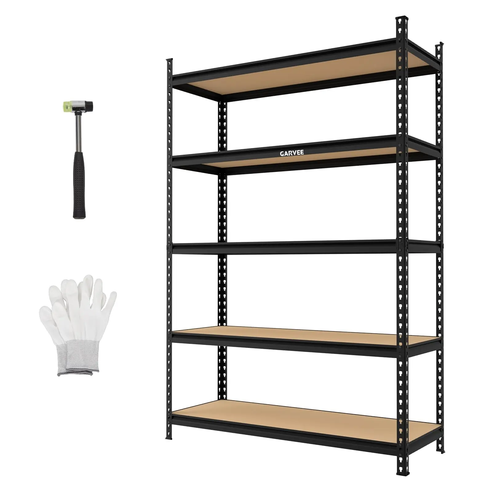 Garvee Heavy-Duty Garage Wall Shelf Rack - Wall-Mount Storage System Accessory - Steel Utility Shelving Unit for Workshop & Basement - 4x2 ft, 500 lb Capacity, Black, Heavy Duty Shelf, Utility Rack, Storage Shelves, Garage Shelving, Garage Organizer