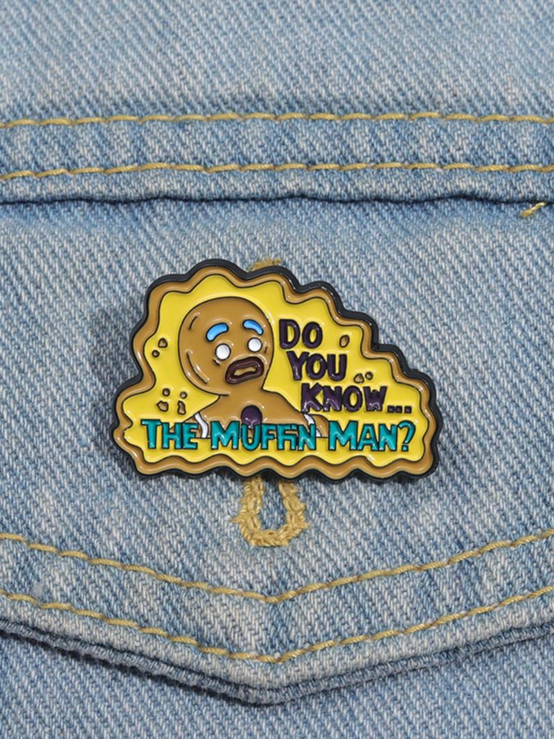 Cartoon Sad Gingerbread Man Design Brooch, Cute Letter Pattern Enamel Pin Suitable for Backpacks, Jeans, Scarves, Hats Decoration, Casual Alloy Jewelry for Men & Women