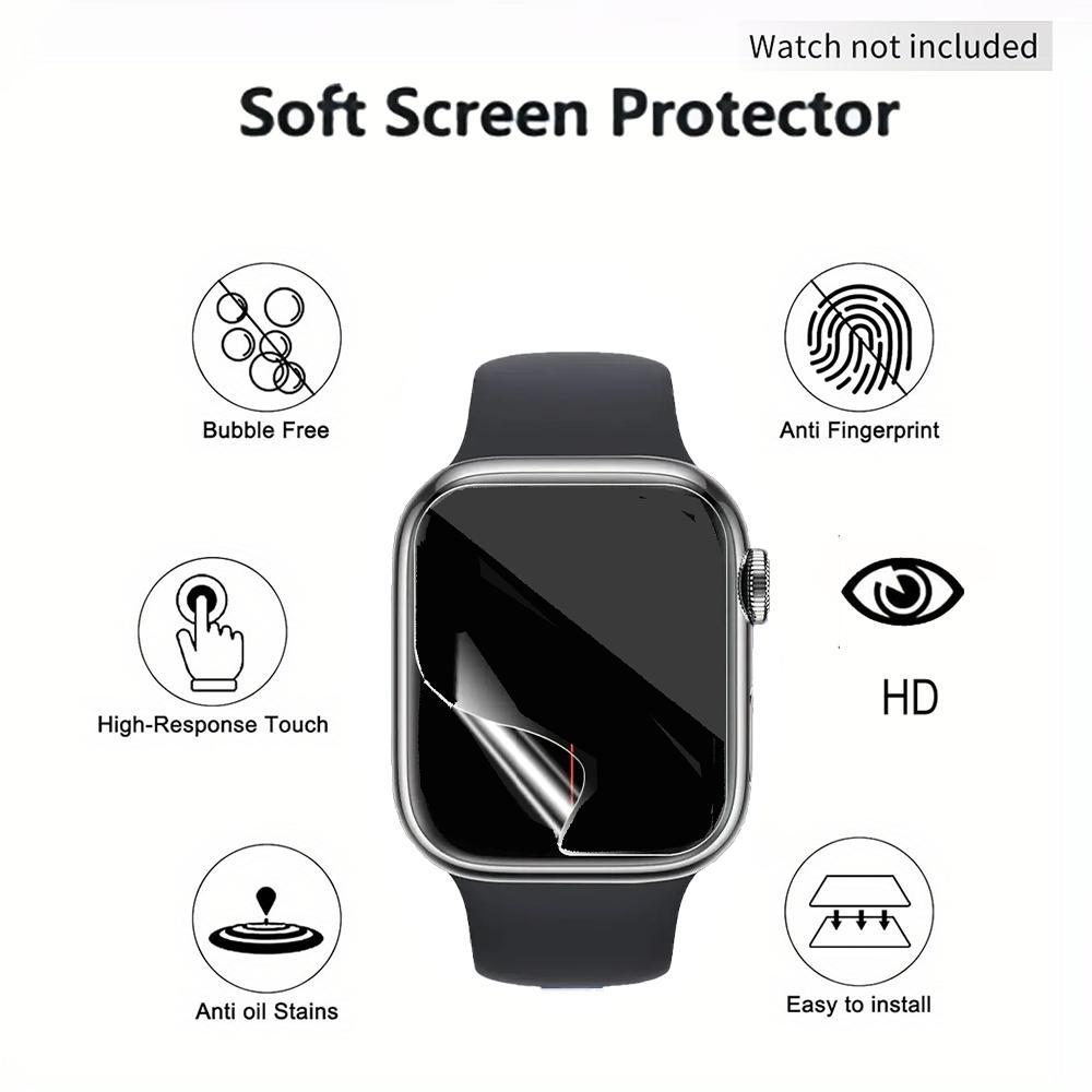 TPU HD Clear Full Hydrogel Film Screen Protector with Fingerprint Reduction, Dustproof Function, Watch Screen Cover For Apple Watch Smart Watch Accessories