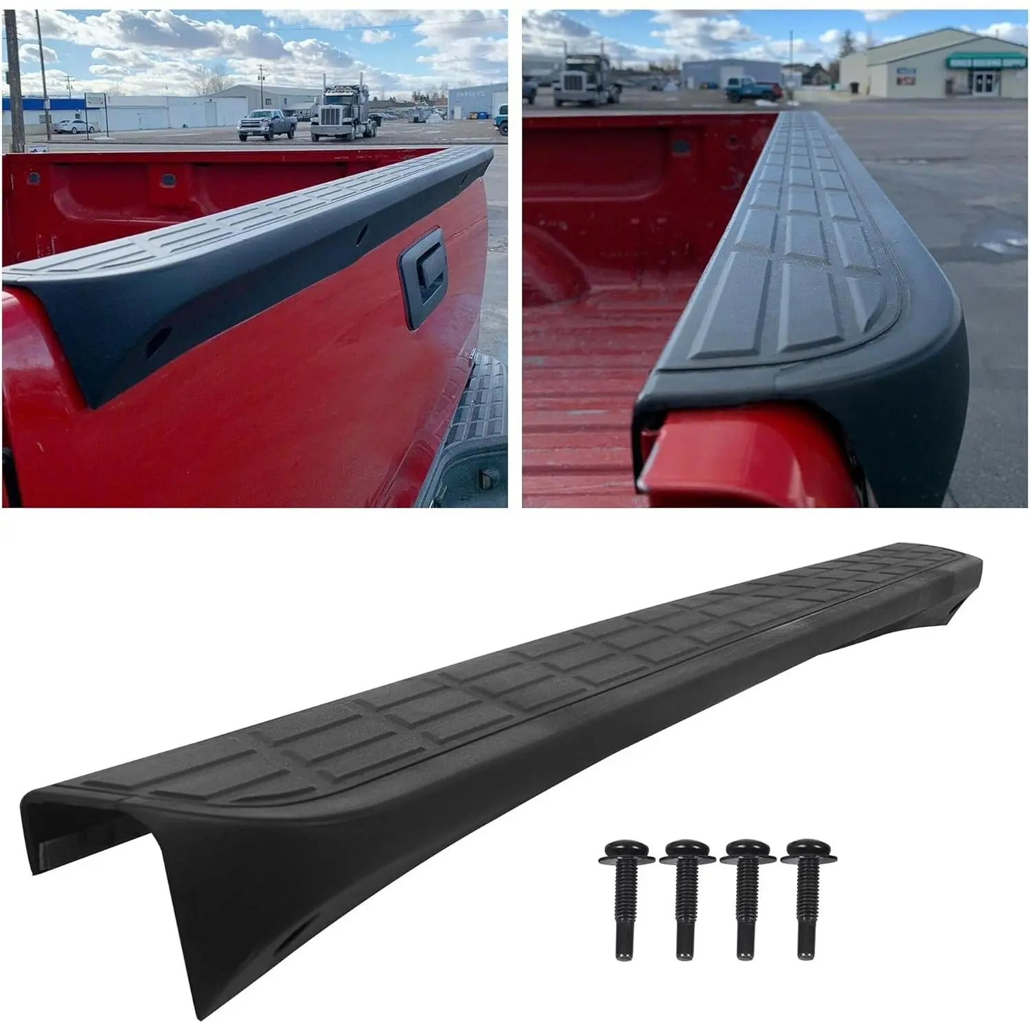 Heavy-Duty ABS Plastic Tailgate Cap Top Protection Guard Molding Spoiler Cover, 5ft Long, Includes Mounts, Replacement Fit for 2007-2013 Chevy GMC Silverado Sierra 1500/2007-2014 2500 3500 2014 GMC Sierra, Replaces 25844299 GM1904104