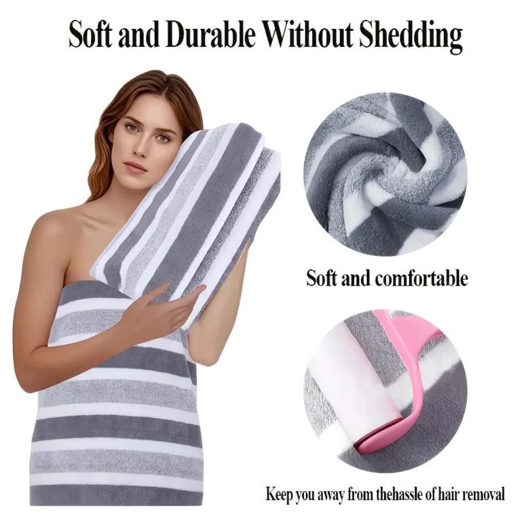 Striped Pattern Premium Towel Set, 1 Set Including 4 Counts Bath Towel & 4 Counts Hand Towel & 4 Counts Face Towel, Quick Drying Water Absorbent Towel for Home, Hotel & Spa, Absorbent Thickened Towels