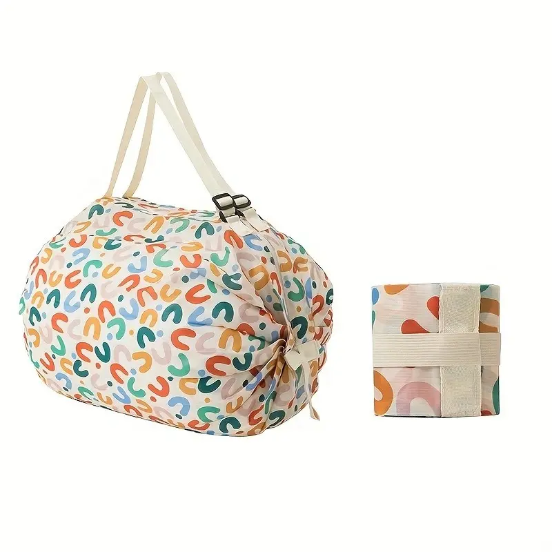 Reusable Grocery Tote Bags Set of 2 Pcs, Foldable Camping & Hiking Cloth Sacks, Large-Capacity Eco-Friendly, Ultra-Lightweight Waterproof Fabric, Handheld Storage Pouches for Supermarket Runs