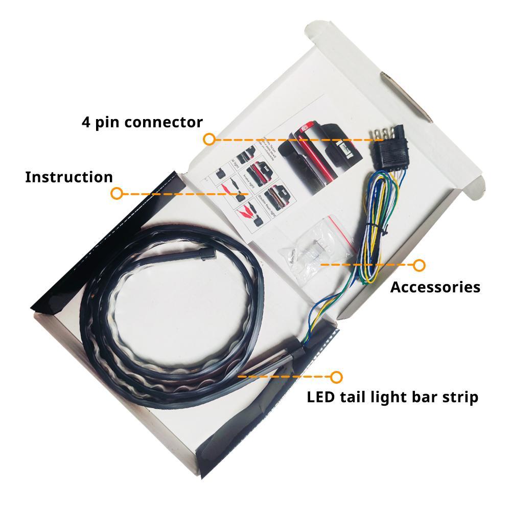 48 Inch LED Tailgate Light Bar, Fishbone Shaped LED Light Bar with Installation Instruction, Turn Signal Strip Strobe Light Bar, LED Work Light for Truck SUV RV VAN Jeep Car