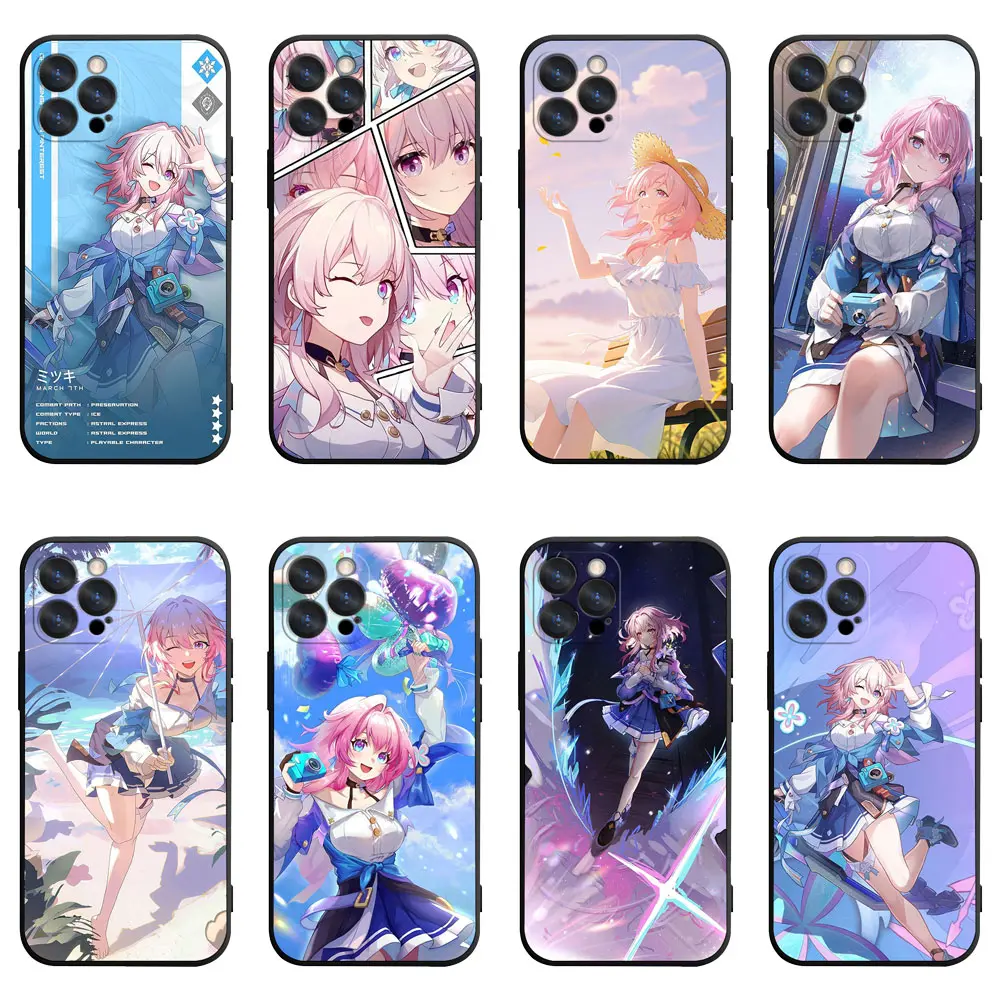 Honkai Star Rail March 7th Print Phone Case, Full Camera Guard Anti-Scratch Cover For HSR Game Fans