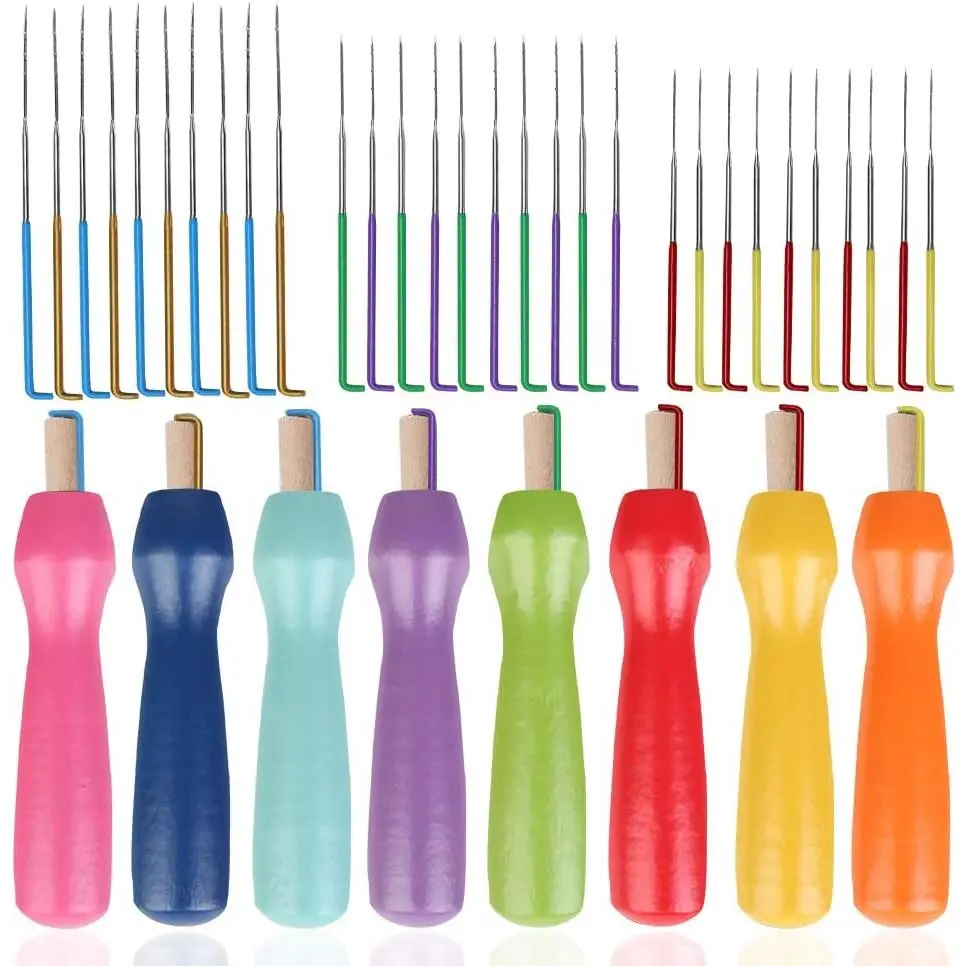 38 Pcs Needle Felting Tools Felting Needles Supplies with 3 Sizes Felt Needles(36 Gauge, 38 Gauge, 40 Gauge) Color Wooden Handle Holder for Felting