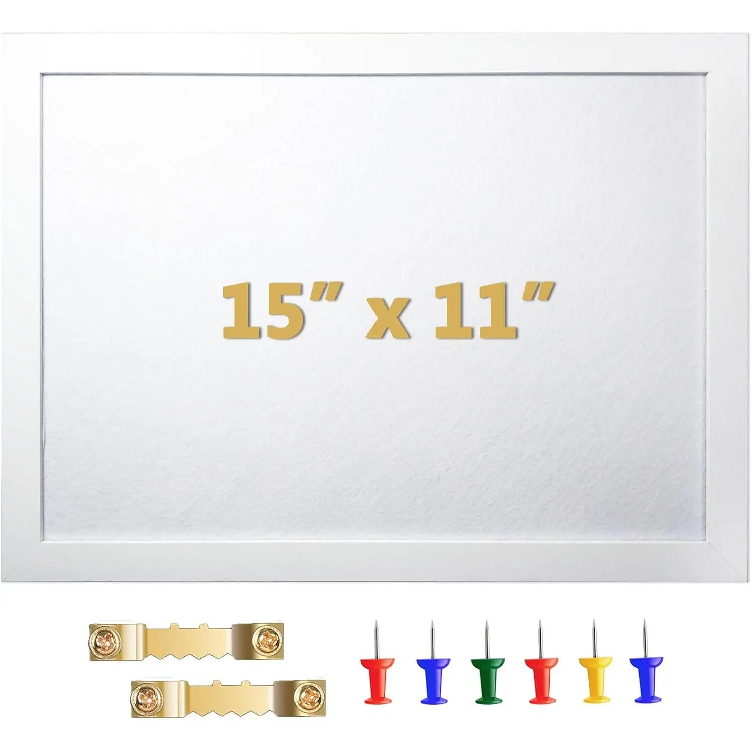 White Cork Board Bulletin Board, Pin Board  Framed Display with Felt, Cork Boards for Walls, , Notes, Photos, , Kitchen, Office, School, 15"x11",  Framed(White) & Felt(White)