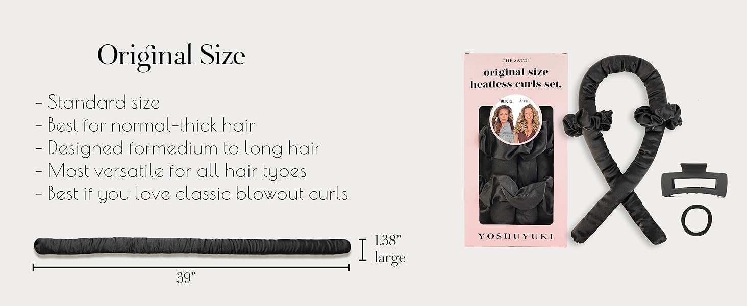 Heatless Curls Overnight Hair Curler to Sleep In Soft Large Jumbo Hair Rollers Flexi Rods for Long Hair Blowout Look Big Curl, No Heat Overnight Curls Satin Heatless Curling Rod Set with Claw Clip