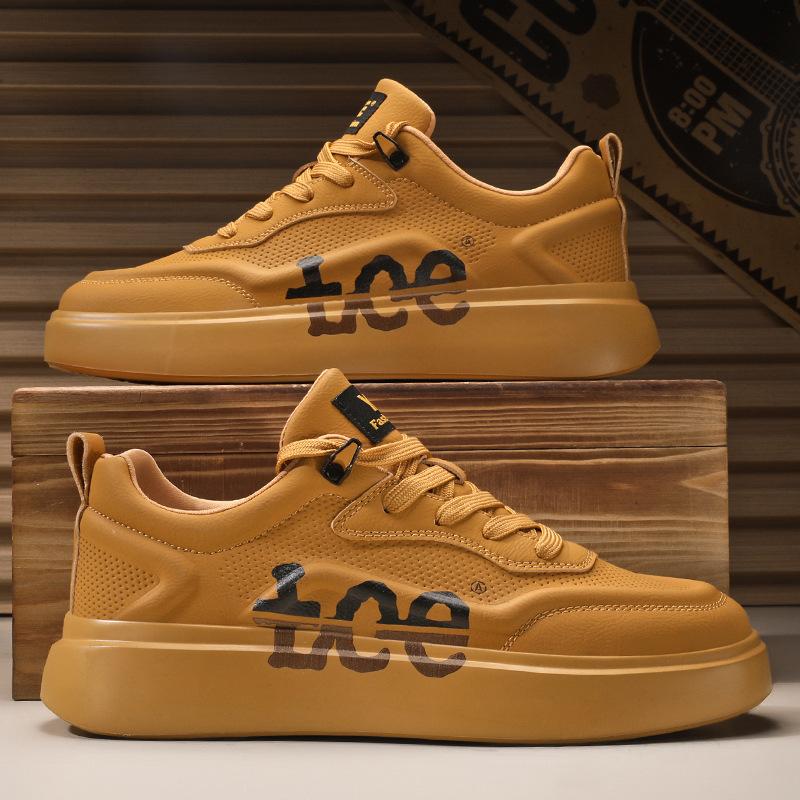 2026 Hot-selling men's shoes: Spring high-end versatile casual sneakers for teenagers, sporty thick-soled height-increasing white trendy shoes