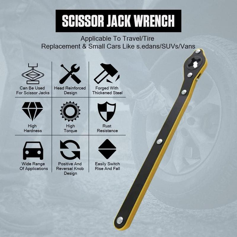 Auto Jack Lug Wrench & Lift Speed Handle Tool, Portable Jack Ratchet Wrench for Car Motorcycle Scissor Jack, Must-Have Travel Emergency Tool. Auto Jack Lug Wrench & Lift Speed Handle Tool, Portable Jack Ratchet Wrench for Car Motorcycle Scissor Jack, Must-Have Travel Emergency Tool.
