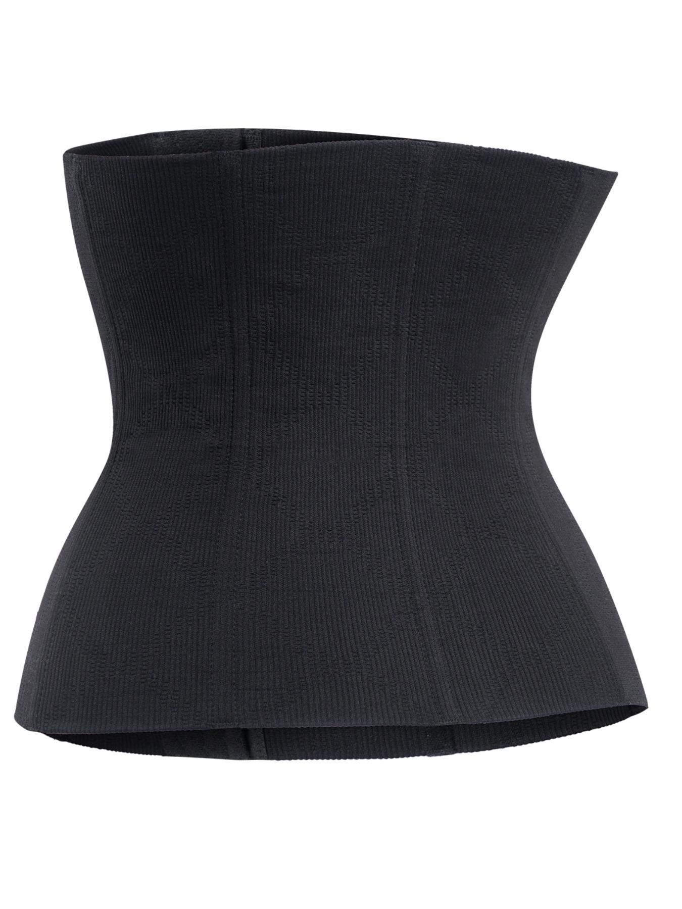 Women's Solid Color Hook And Eye Waist Trainer, High Stretch Seamless Double Layer Waist Cincher, Body Shaper for Women