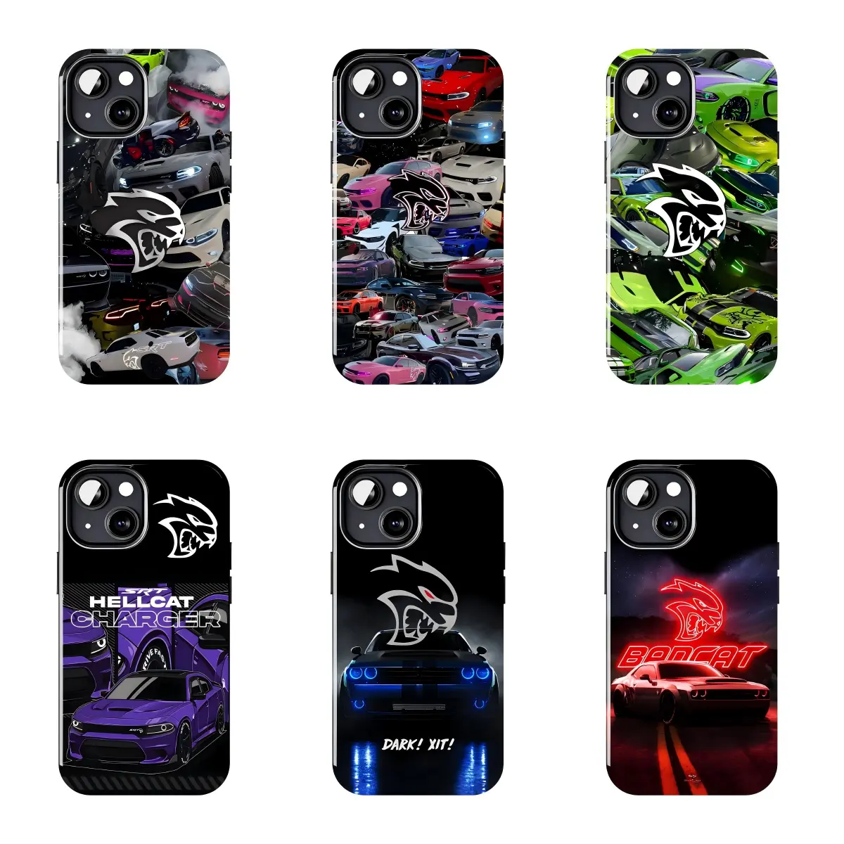 Dodge Hellcat Charger Muscle Car Phone Case Suitable for iPhone17 ProMax /16/15/14/13/12/11 Plus for Samsung phones, suitable for both men and women,