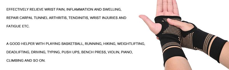 UGEM Copper Wrist Compression Sleeves, Comfortable and Breathable for Arthritis, Workout, Carpal Tunnel, Wrist Support for Women and Men