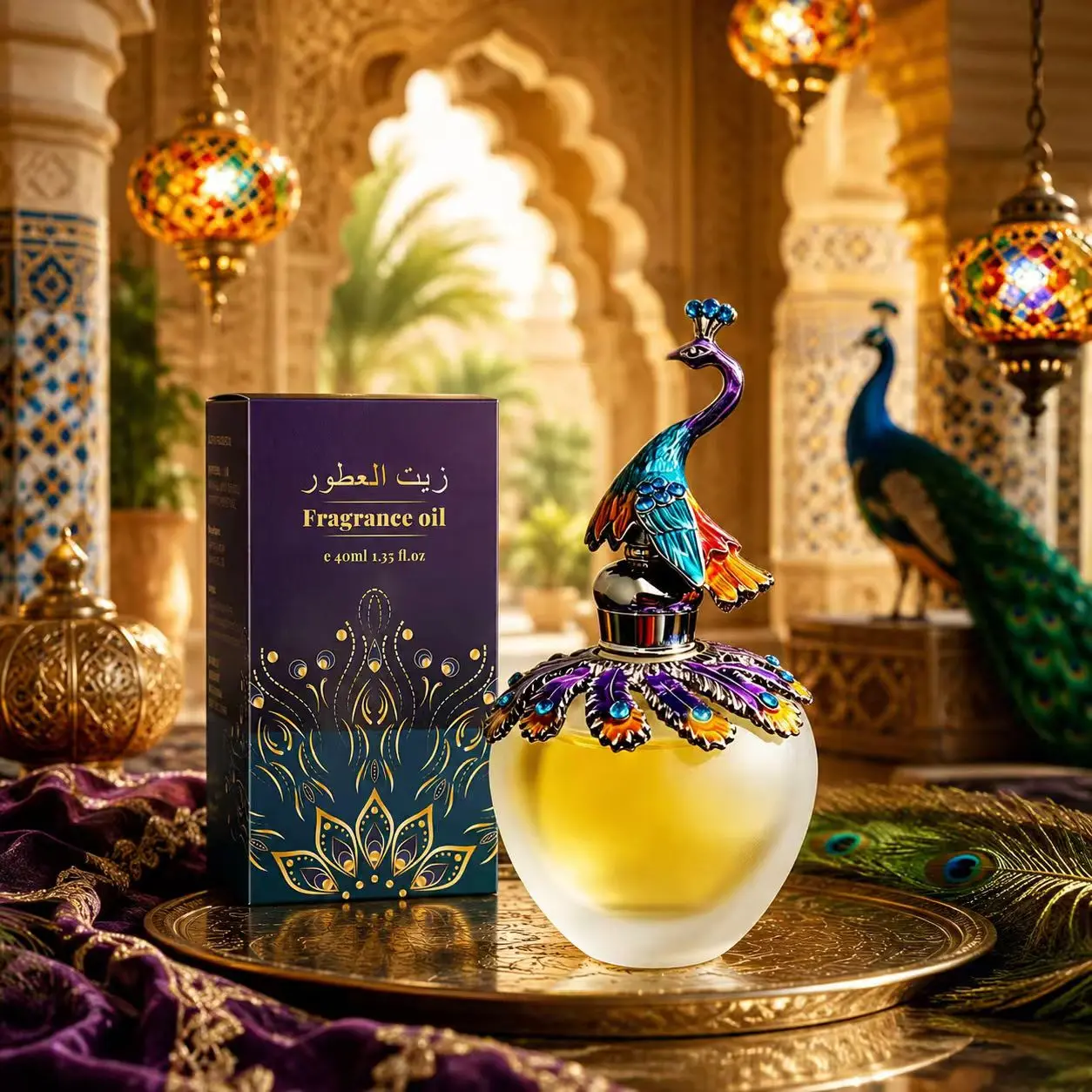 40ML Peacock Design Arabic Luxury Perfume, Elegant Gift Scent, Ideal for Daily Use and Travel, Perfect Surprise for Christmas and Halloween