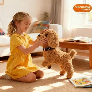 Smart Walking & Barking Robot Puppy Toy, Interactive Electronic Plush Dog with Wagging Tail, Realistic Companion Toy Pet for Toddlers Kids Boys Girls, Polypropylene Body
