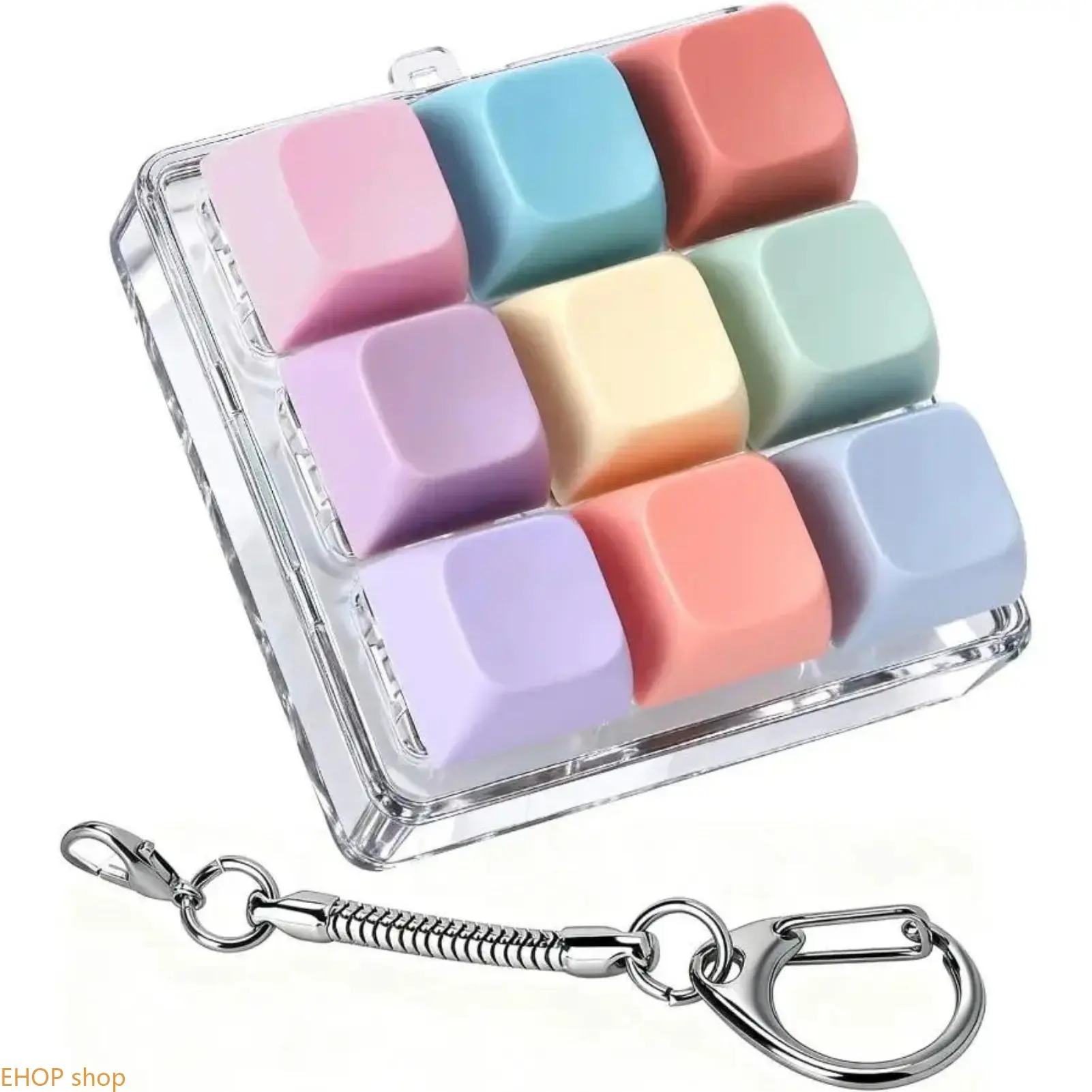 Vibrant Fidget Keychain, Cute Unisex Keyboard Toy, Daily Carry Fashion Accessory for Stress Relief