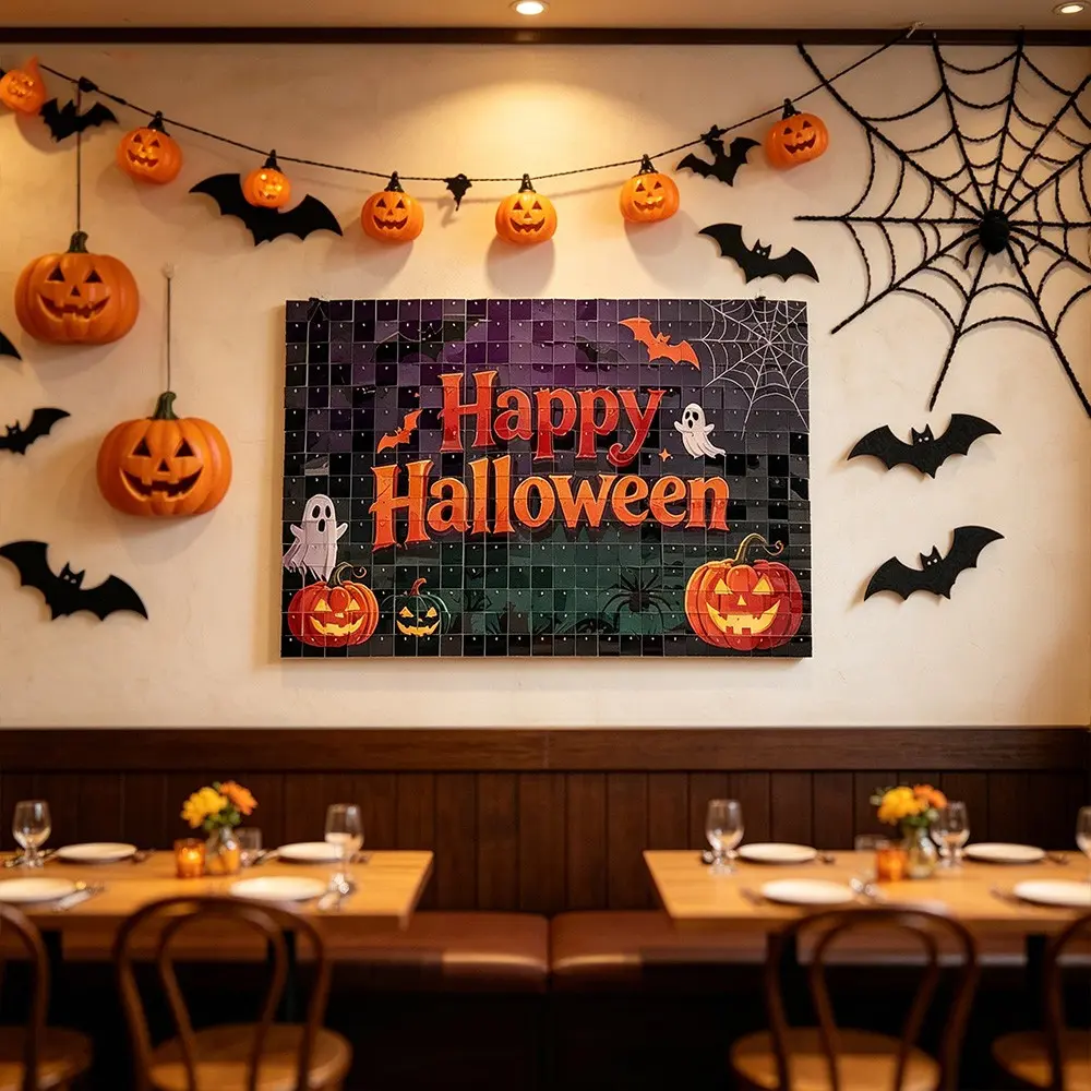Flashy Shimmer Wall ,Wind Tunnel Board, 6 Square Glitter Backdrop Panels, Perfect for Halloween, Birthday, Wedding, Graduation, Singles Party Photoshoot Decor