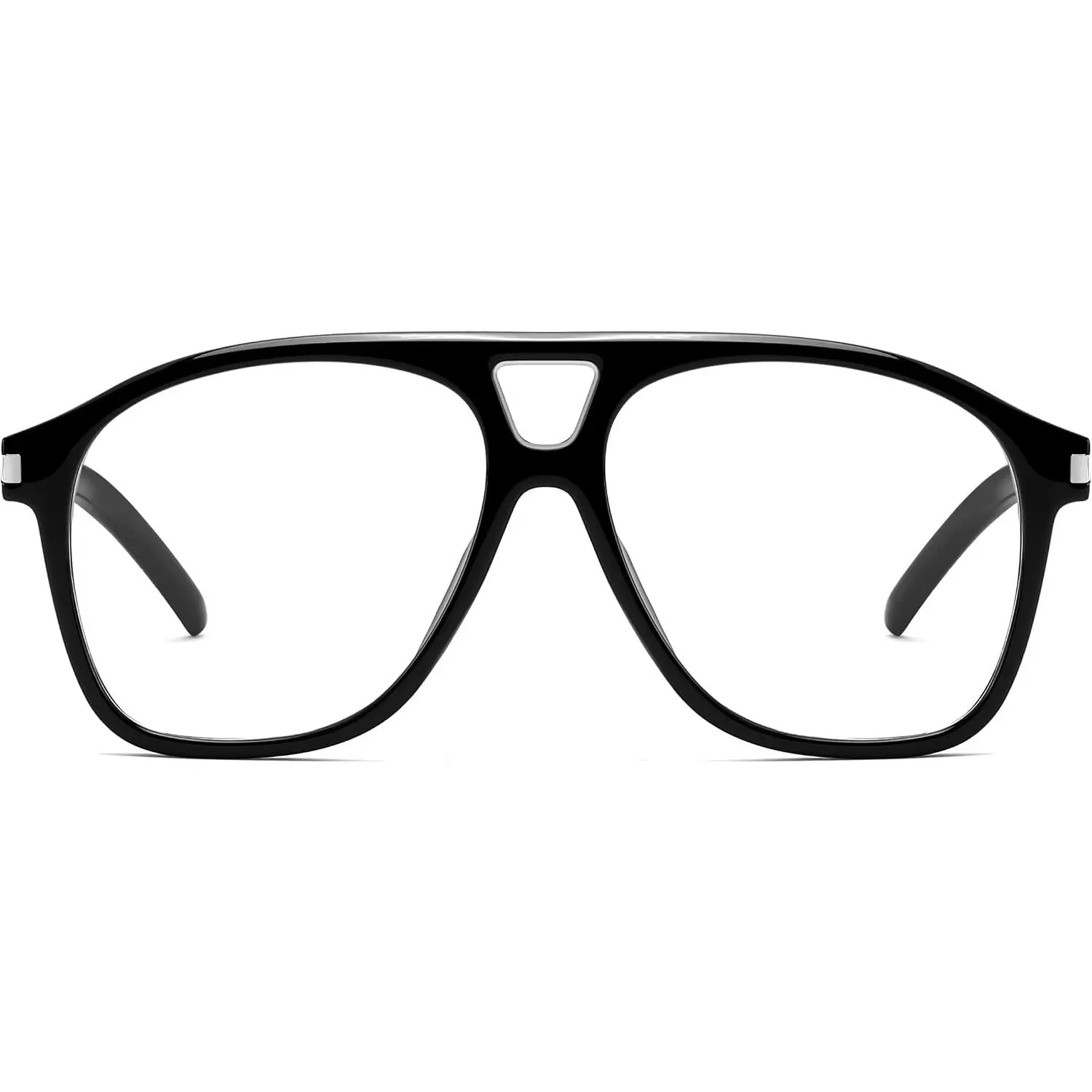 Unisex Oversize Frame Aviator Glasses - Large Lenses, Retro Look, Fashion Eyewear Frame for Daily Wear, Model B0426