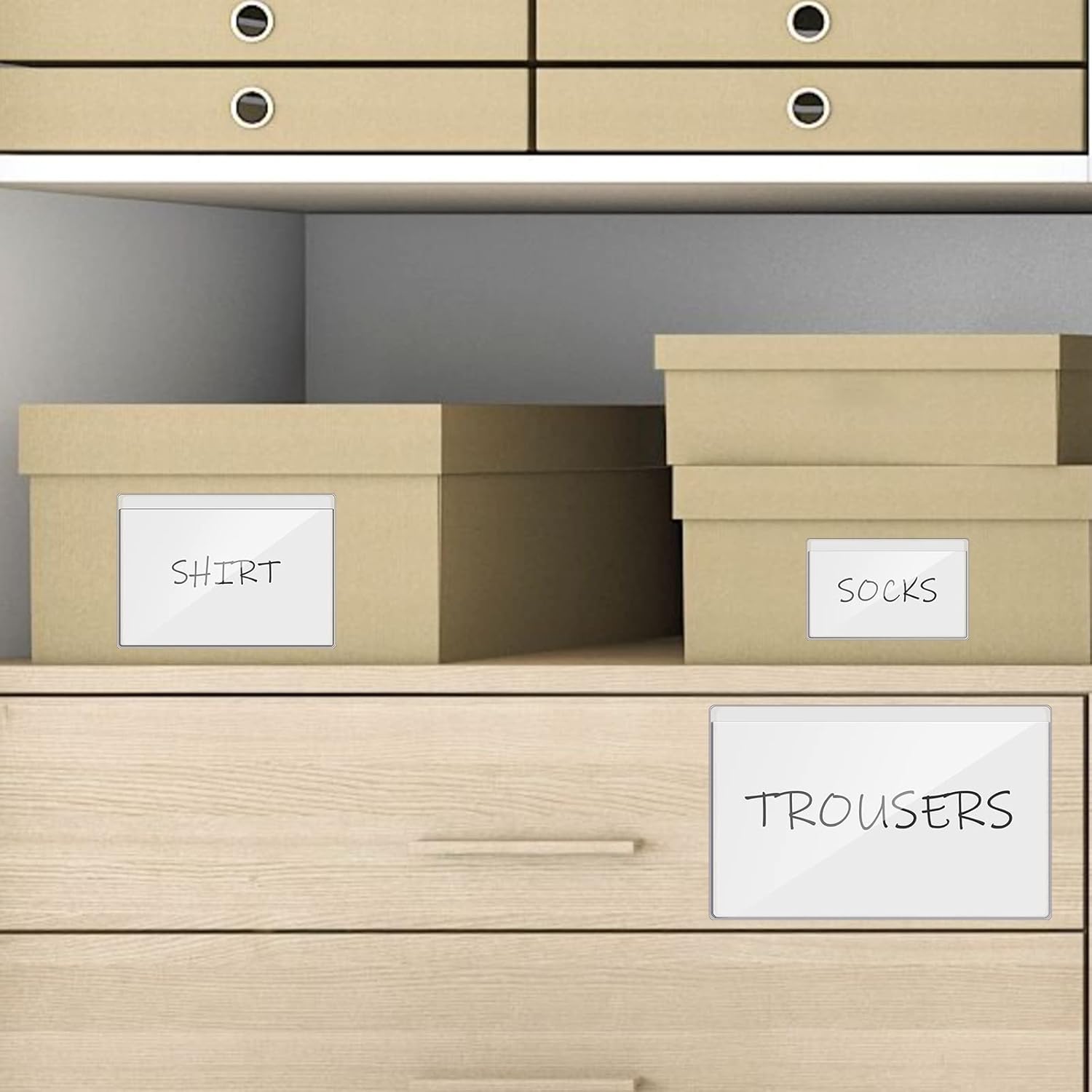 60 count Clear Adhesive Pockets 4 Sizes Self Adhesive Index Card Pockets Self Photo Sleeves Business Clear for Planners and Binders