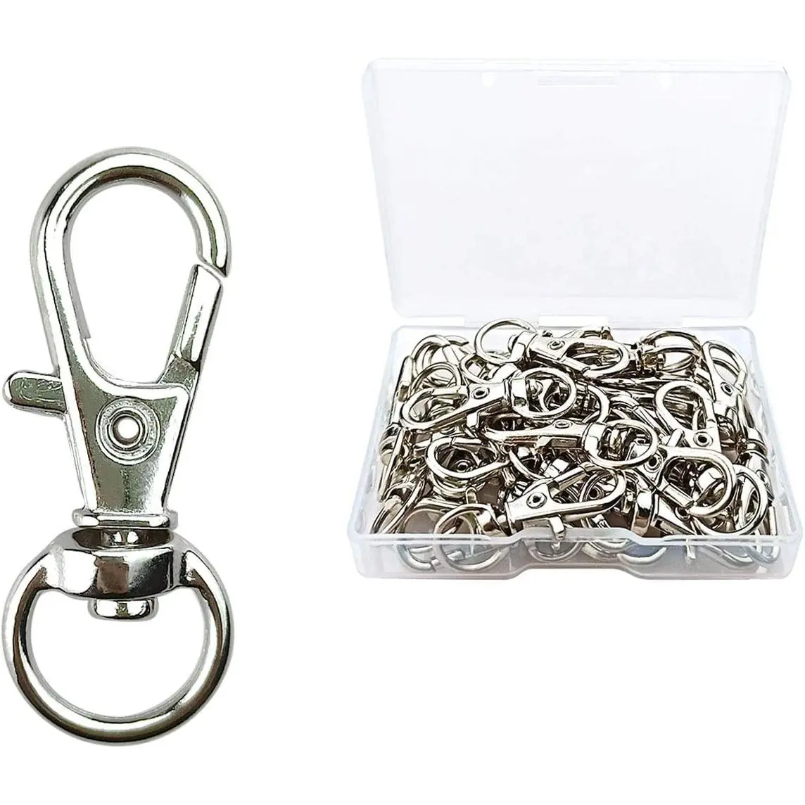 30 count Metal Swivel Lanyard Snap Hook, Key Chain Swivel Hook Lobster Claw Clasp (Small Size)