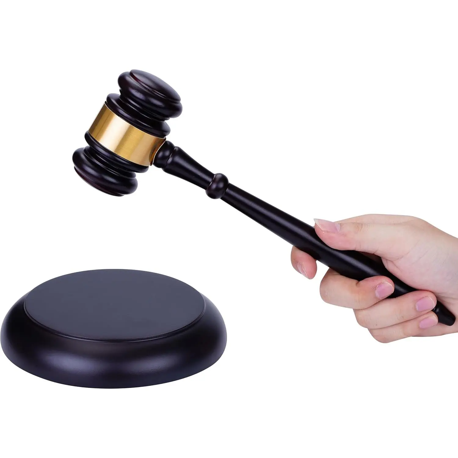 Wooden Judge Gavel and Block Set Hammer Sound Block for Lawyer Judge Auction Sale Meetings Prop