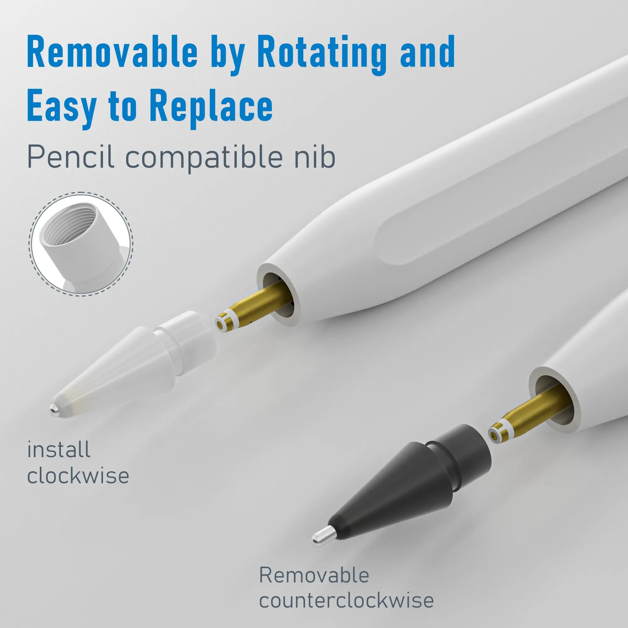 Apple Pencil Replacement Tip, Durable Metal Needle Pen Tip, iPad Accessory, Handwriting Pen Upgrade, Wear-Resistant, Essential Pad Part