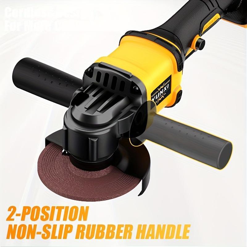 YUNXI Brushless Motor Cordless Tool with 21V Battery & Accessories No Load Speed 8300-12000 RPM Ideal Gift for Ceramic Tiles Stones Steel Wood Projects Pneumatic Metal Chamfering Tool Brushless Cordless Angle Grinder brushless angle grinder