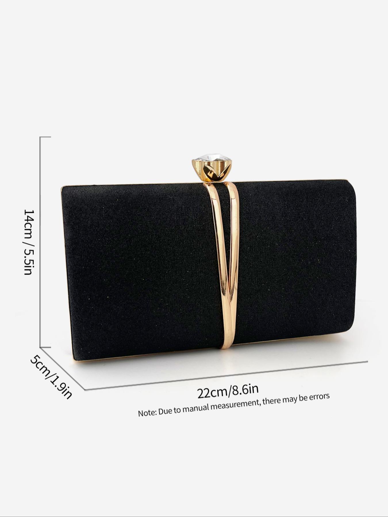 Women's Elegant Glitter Rhinestone Decor Evening Bag, Exquisite  Crossbody Bag with Chain Strap, Trendy Clutch Bag for Party Decor for Women & Girls