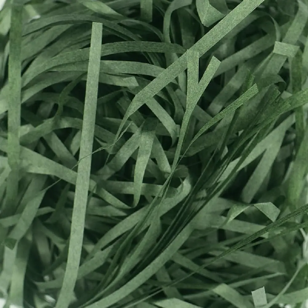Easter Raffia Grass Pack Recyclable Paper Shred for Easter Basket Filler Creative Eggs Decor Filler  Wrapping (Dark green)