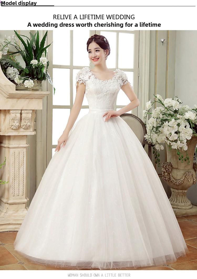 2026 Spring New Arrival Plus Size Wedding Dress, Slim Fit, Slimming, Spaghetti Straps, Floor-Length, For Curvy Women, Lace Floral, Off-Shoulder