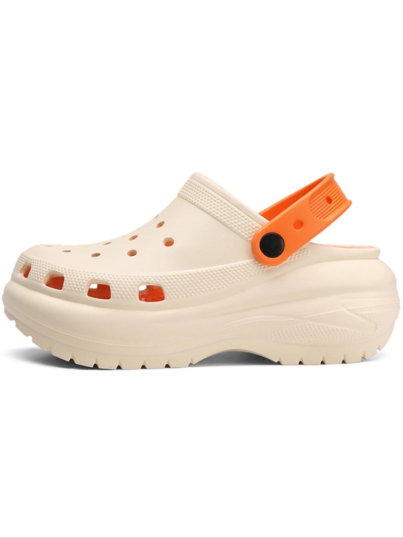 Women's Solid Color Platform Clogs, Casual Comfortable Breathable Clogs, Fashionable Shoes for Indoor & Outdoor Wear