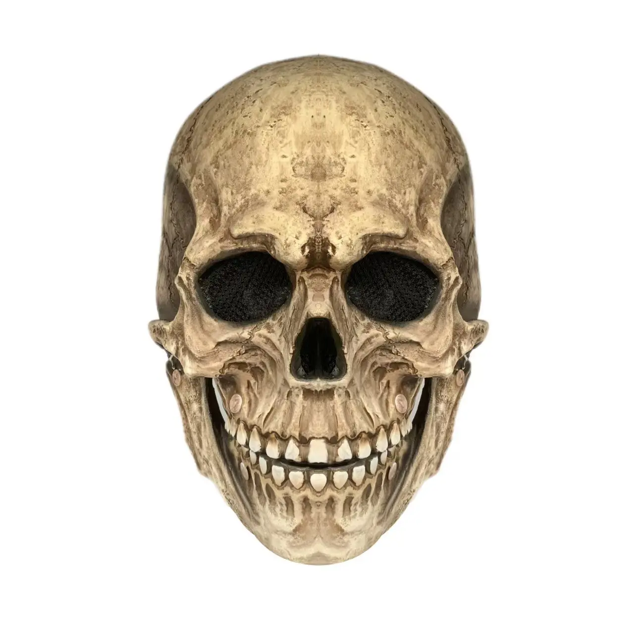 Moveable Mouth Realistic Skull Latex Mask, Adult Halloween Cosplay Costume, Horror Prank Props, Vintage Bone Color, Dual Colors Available