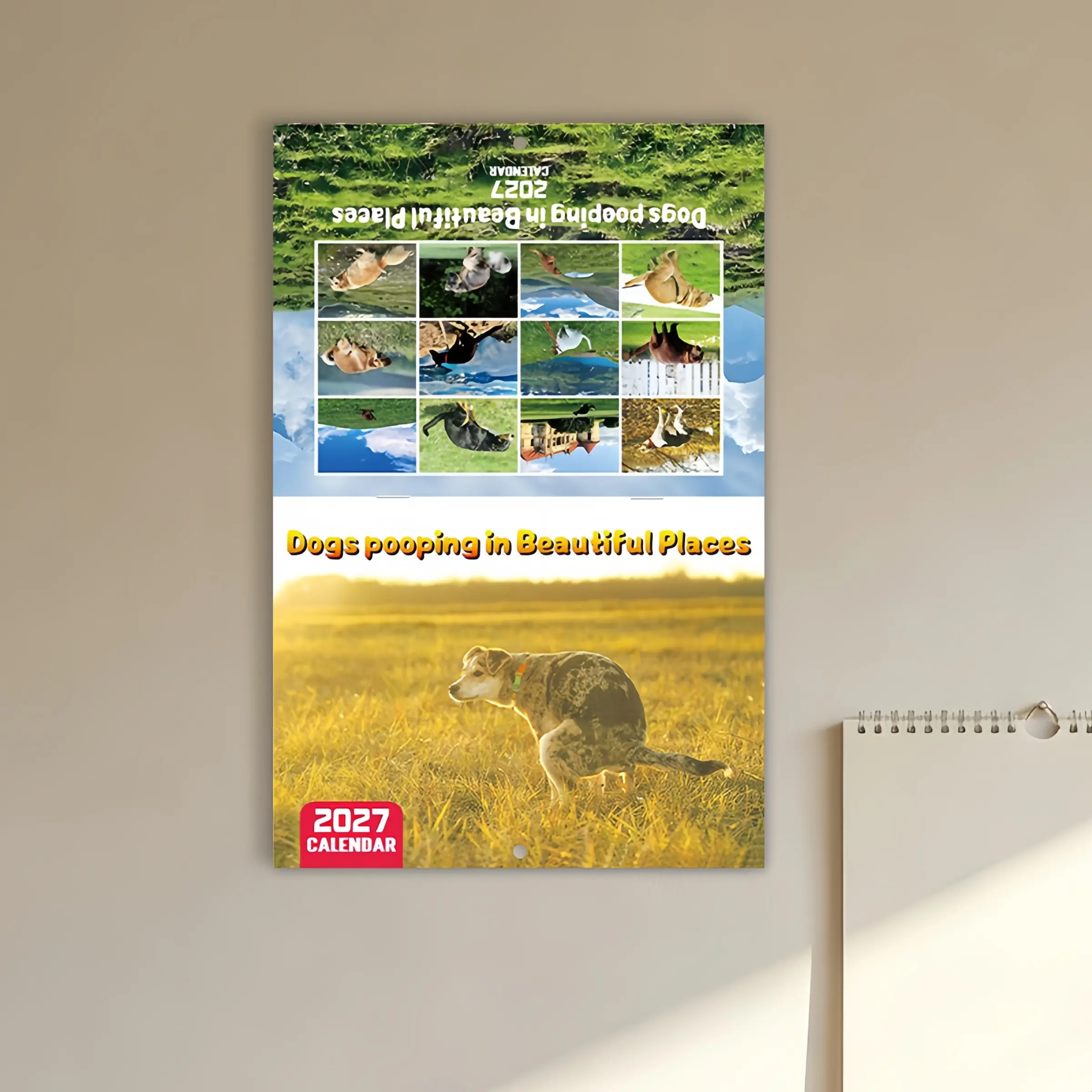 2027 Grassland Dog Calendar, Creative Dog Poop Calendar, New Year's and Christmas Gift, Perfect Gift for Dog Lovers