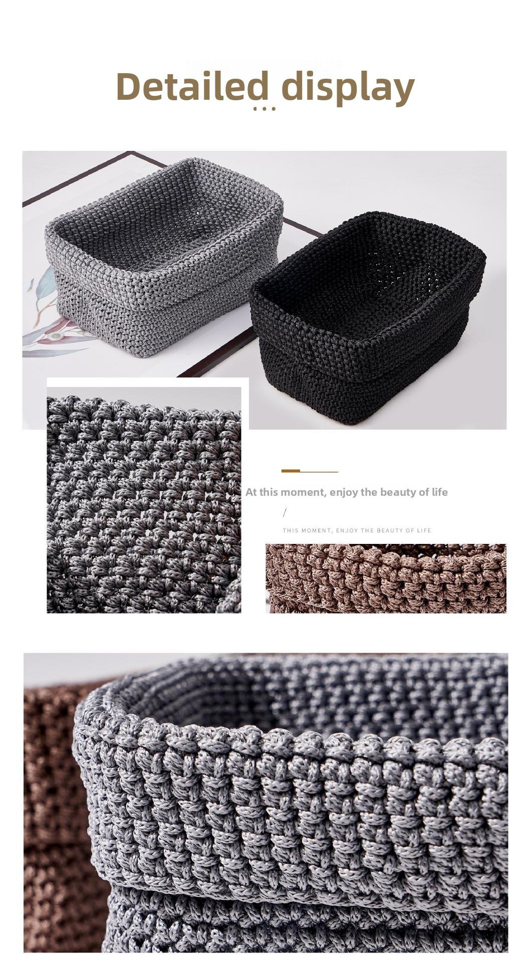 Bohemian wall hanging handmade storage basket, ice silk thread knitted fruit net bag