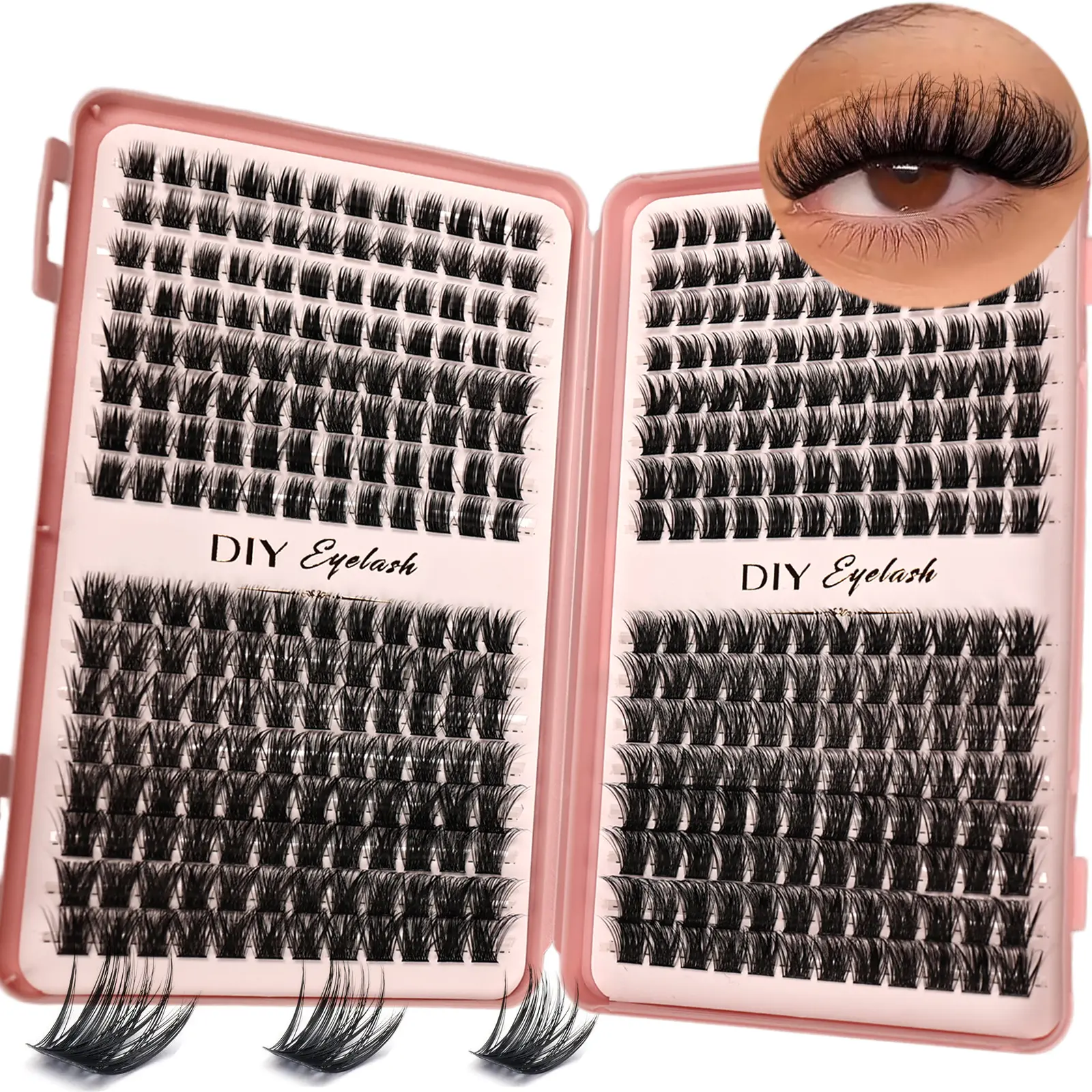 DIY Cluster Lashes Individual Eyelashes D Curl Natural Wispy Fluffy Volumized False Eyelashes Reusable Soft Lash Clusters