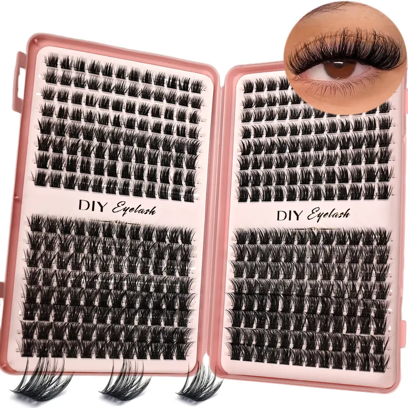 DIY Cluster Lashes Individual Eyelashes D Curl Natural Wispy Fluffy Volumized False Eyelashes Reusable Soft Lash Clusters