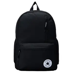 Converse 15L Polyester Backpack for Students – Logo-Emblazoned Zip-Closure Medium Black Backpack