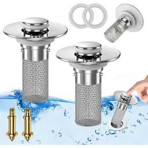 Stainless Steel Modern Anti-Odor Bathroom Sink Stopper with Bouncing Core & Brass Pop-Up Drain Plug for Bathtub Home Goods ,universal bathtub drain stopper,bathroom sink strainer