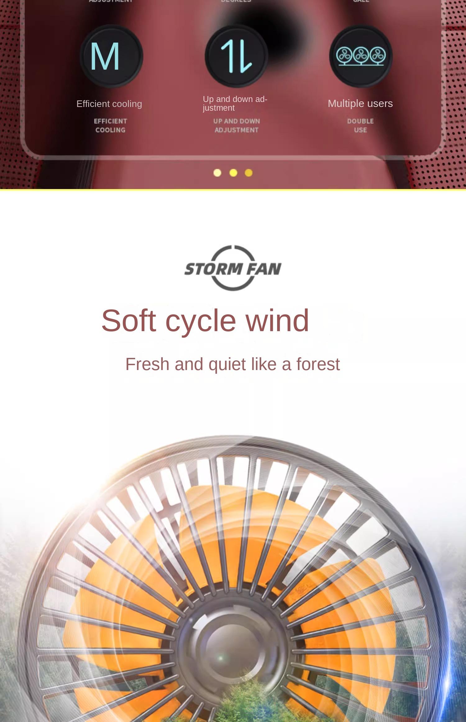 Portable air cooler fan Car Fan 3 Head 360° Rotation USB Car Cooling Fan | Quiet Dual Speed Fan for Car, Truck, RV, Home Office Desk