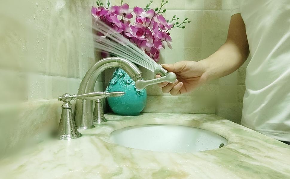 1080 Degree Rotating Faucet Extender Sink Aerator Extension Brushed Nickel