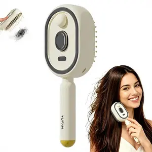 Electric Spray Air Cushion Massage Comb – 5-in-1 Hair Brush with Fine Mist, Self-Cleaning, Anti-Static & Volumizing, Rechargeable Cordless Detangling Brush for Women, Gift for Mom Girlfriend