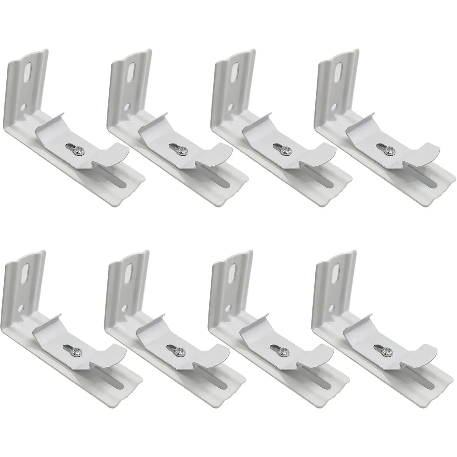 8 count Vertical Blind L Bracket, Vertical Blind Bracket Clips 3" Length with Headrail Width 1-1/2"(38mm) Outside Mounting (White)