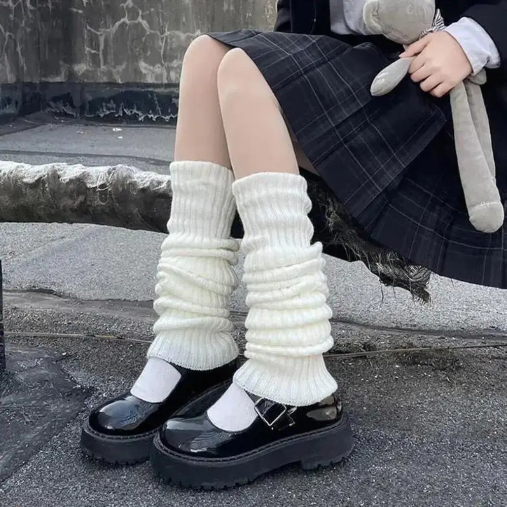 Harajuku 1/3 Calf Elastic Thermal Sports Socks - Lightweight, Soft, Smooth, Breathable Teen Fashion Layered Leg Wear That Fits, Perfect for Matching Skirts & Dresses