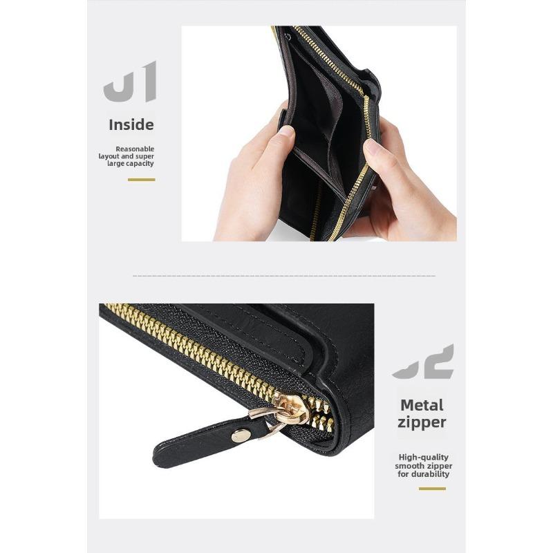 2026 New Retro Men's Short Wallet | Horizontal Zip Multi-functional Card Holder | Buckle Coin Purse