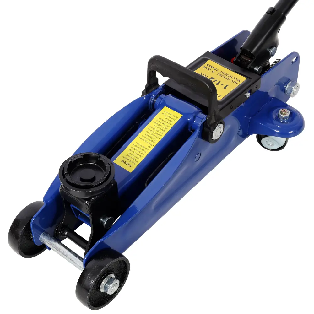 1.5 Ton Low Profile Hydraulic Floor Jack, Steel Racing Car Jack with Quick Lift Pump, Heavy Duty Trolley Jack for Garage Auto Repair, Portable Vehicle Lifting Tool, 5"-11.8" Lifting Range, Blue Low Profile Jack for Cars, Trucks & SUVs