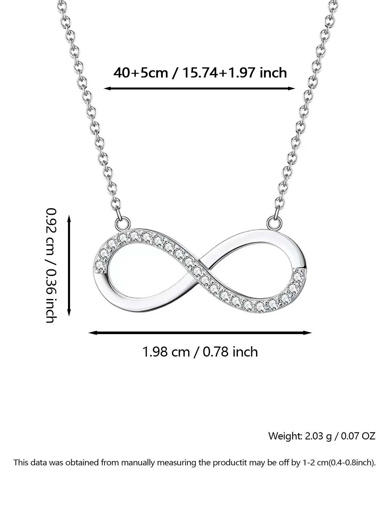 925 Sterling Silver Infinity Character Zircon Pendant Elegant Women's Jewelry Gift Perfect Present for Her Unique Fashion Accessory